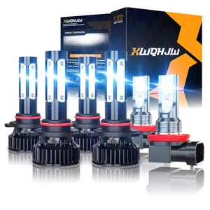 9005 9005 H11 LED Headlights High Low Beam + Fog Lights Bulbs Kit White - Picture 1 of 17