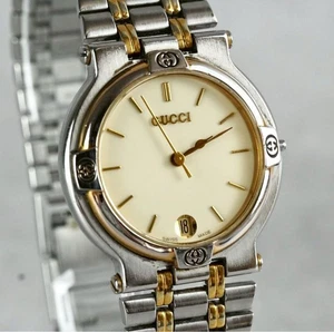 Reloj Gucci 9000M Combi Diamante Plata Funcionamiento/Gucci - Imagen 1 de 7