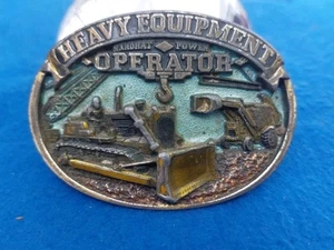 VINTAGE HEAVY EQUIPMENT Buckle OPERATOR HARDHAT POWER USA Made 1986 - Picture 1 of 11