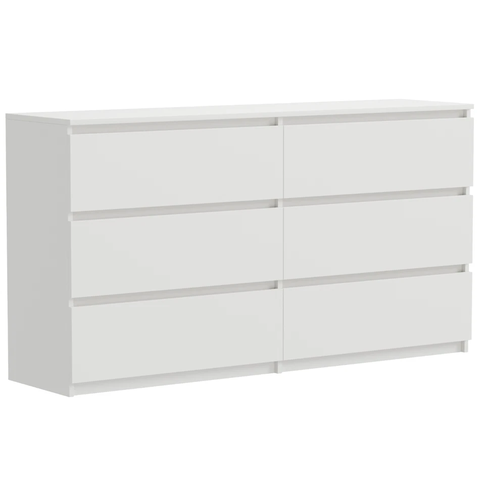 Kommode Schubladenschrank 119x77x34 cm, weiß matt, 6 Schubladen, viel Stauraum - Bild 1 von 4