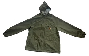 Men's Stearns Dry Wear Green Waterproof Rain Coat Hooded - Size Large - Picture 1 of 5