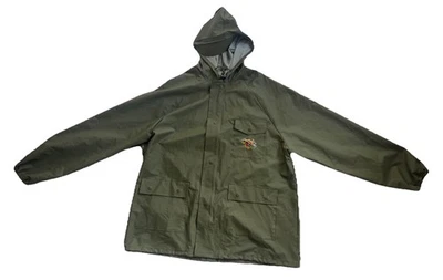 Men's Stearns Dry Wear Green Waterproof Rain Coat Hooded - Size Large - Image 1 of 4