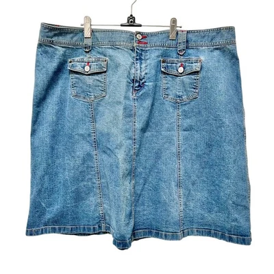 Falda vaquera Style & Co para mujer azul lavado línea A talla grande 24W Foto 1 de 4
