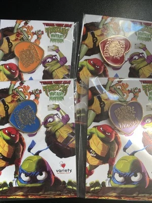 Teenage Mutant Ninja Turtles Mutant Mayhem 4 Collectable "It's Turtle Time" Pins - Image 1 of 4