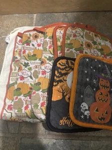 Pacchetto asciugamani da tè porta pentole guant da forno Ringraziamento/Halloween  - Foto 1 di 2