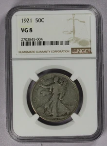 1921 Walking Liberty Silver Half Dollar 50C NGC VG 8 - Picture 1 of 3