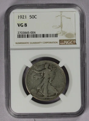 1921 Walking Liberty Silver Half Dollar 50C NGC VG 8 - Image 1 of 3