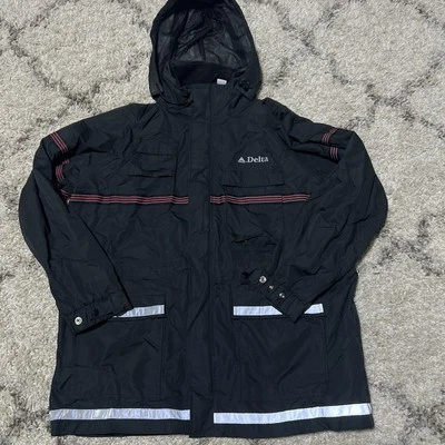 The Delta Collection By Cintas Hooded Jacket Large High Vis Striping Button Zip - Image 1 of 4