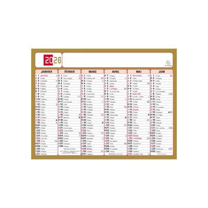Petit Calendrier Mural 2026 - 13 x 17 cm - Rouge Noir Or - Picture 1 of 2
