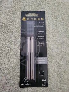 Cross Gel Rolling Ball Refills Black Dual Pack New In Pack 8523-2 2 Refills - Picture 1 of 6