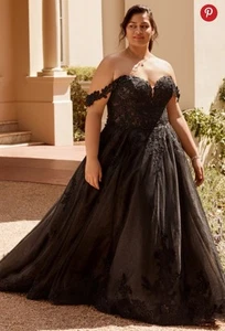 Sophia Tolli Rebekah black sparkle lace Wedding Dress Gown Size 24 26 ex sample - Picture 1 of 9
