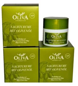 Creme: Oliva cosmetics Nachtcreme Ölivenöl Sheabutter trockene Haut 3 x 50 ml - Bild 1 von 5