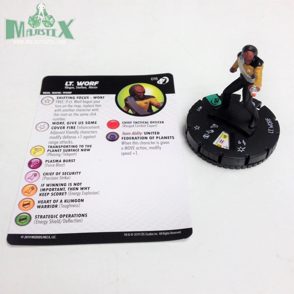 Heroclix Star Trek: Resistance is Futile set Lt. Worf #015 Uncommon fig w/card! - Image 1 of 1