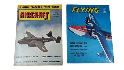 Flying Aircraft Age Aviation Magazines April 1947 Vintage Rare Lot Pilot Collect Foto 1 de 4