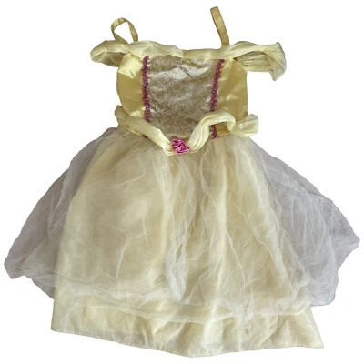 Beauty And The Beast Belle Costume Dress Girls Size 4 Satin Bodice Yellow - Image 1 of 2