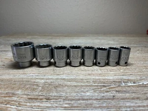 MAC Tools 1/2" Drive SAE Socket Set 12pt 5/8” to 1-1/4" Lot 8 Sockets V Series - Picture 1 of 9