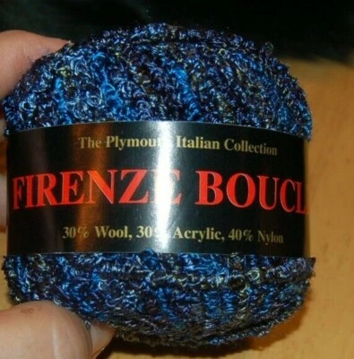 Firenze Boucle Plymouth Italian Yarn Variegated Blues 50g 47 yds sold by skein  - Image 1 of 3