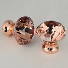 Knobs Pull Handle Rose Gold Rhinestone Cabinet Furniture Door Drawer Chest Home