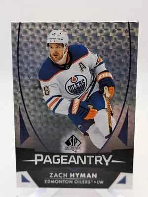 Zach Hyman 2023-24 Upper Deck SP Authentic Pageantry P-14 Edmonton Oilers  - Image 1 of 2