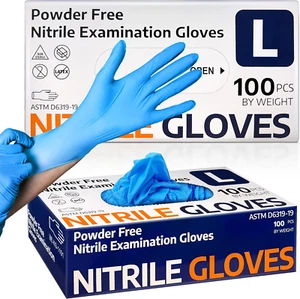 Medical Nitrile Exam Gloves, Latex-Free & Powder-Free Non-Sterile Food Safe - Picture 1 of 12