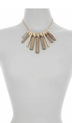Collar babero de cristal y barra Lucite gris cálido Alexis Bittar 100 % auténtico $575 Foto 1 de 4