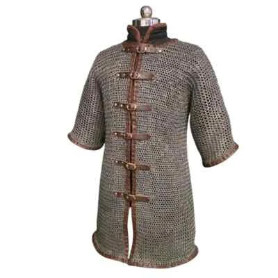 Camisa Cota de Malla, Gris Oscuro Aluminio Anillo Plano Cúpula Remachada con Anillos Sólidos Foto 1 de 4