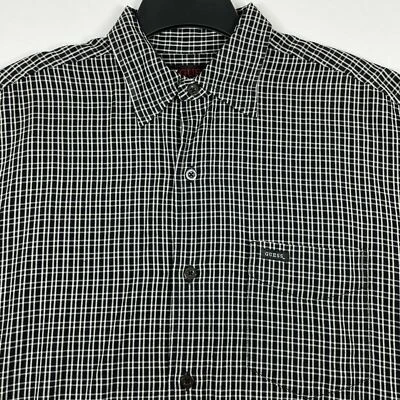 Vintage Guess Jeans USA Button Up Long Sleeve Black Plaid Collared Shirt Men's M - Image 1 of 4