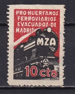 SCW Local labels Madrid Edifil 82 PRO HUERFANOS FERROVIARIOS TRAIN RAILROAD (1) - Picture 1 of 2