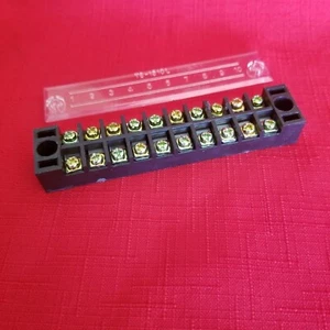 10 Position Dual Row Screws Terminal Block Electric Barrier Strip 600V 15 Amp - Picture 1 of 2