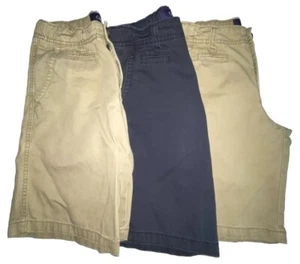 Lot 3 Boys Shorts 2xKhaki 1xNavy Blue Adjustable Waist Size 10 - Picture 1 of 9