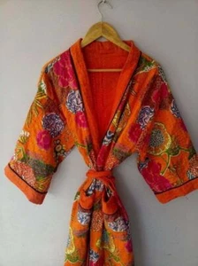 Indische Handarbeit Kantha Jacke, 100% Baumwolle Kantha Jacke, Baumwoll Bademantel, - Bild 1 von 8