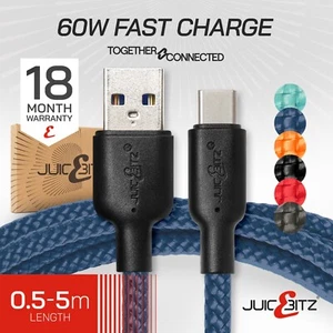 JuicEBitz® 5A Typ C USB Heavy Duty Ultraszybka ładowarka Kabel synchronizacyjny - uniwersalny - Zdjęcie 1 z 150