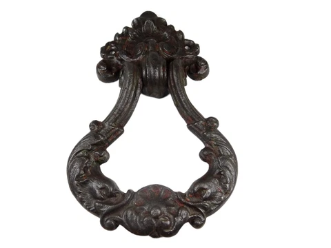 DOOR KNOCKER CENTURY 18TH ANTIQUE HAND IRON HEAVY OLD ORNATE PRIMITIVE WROUGHT Cover