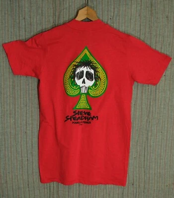 Vtg RARE NOS 1985 1980s Powell Peralta Steve Steadham Skull Skateboard T-shirt S - Image 1 of 4