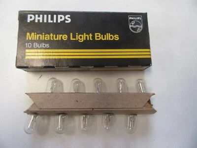 Philips 1835 Miniature Lamp Bulb .05A Mini Bayonet 55 volt Box of (10) NEW - Image 1 of 4