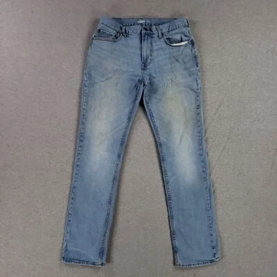 Old Navy 32x34 Straight Fit Blue Jeans Stretch Flex Denim Light Wash Faded - Image 1 of 4