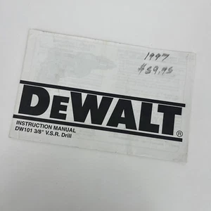 Dewalt Instructional Manual DW101 3/8” V.S.R. Drill - Picture 1 of 4