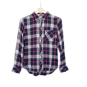 Rails Damen kleine Bluse Hemd Knopfleiste mehrfarbig marine kariert weich Viskose - Bild 1 von 11