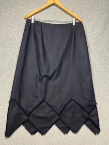 Harve Benard Wool Midi Skirt Womens 16 Navy Office Simple old money Classic - Picture 1 of 8