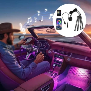 Car LED Lighting with App Control for Easy Color and Brightness Adjustment - Picture 1 of 7