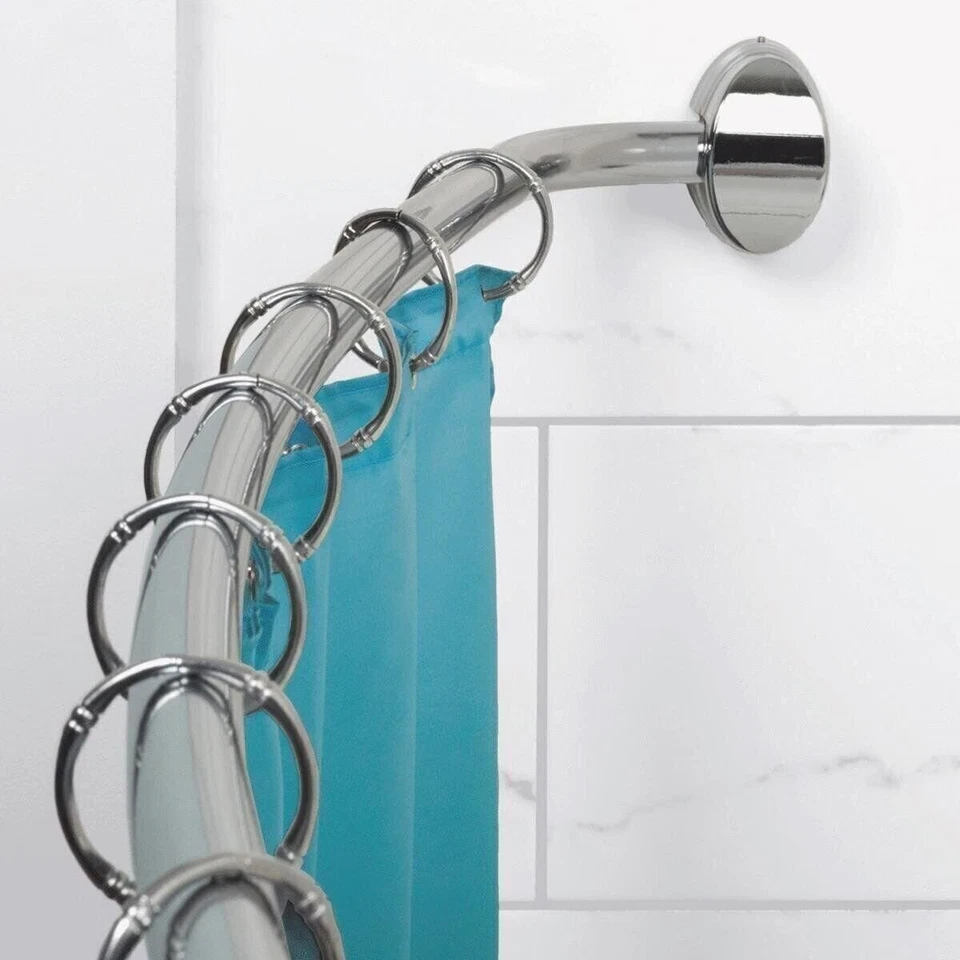 "Zenna Home T35603SS06, Curved Shower Curtain Rod, 56 to 72-Inch, Chrome"