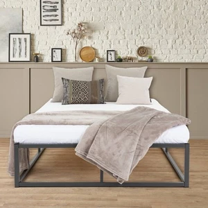 Cama de metal bastidor cama dormitorio somier de listones de acero antracita 120x200 cm - Imagen 1 de 7