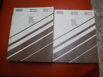 1982 DODGE DIPLOMAT MIRADA CHRYSLER CORDOBA NOVA YORKER MANUAIS DE SERVIÇO DE FÁBRICA - Imagem 1 de 4