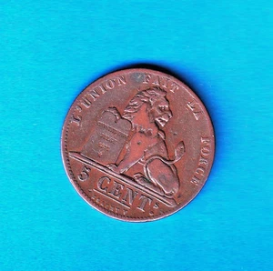 1847 Belgium 5 Centimes (KM# 5.1) Copper [Leopold I] - Picture 1 of 2