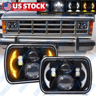 Par de faros LED halo de 7x6" para Dodge Ram D150/250/350 W150/250/350 Ramcharger Foto 1 de 4