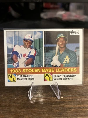 1984 Topps - League Leaders Rickey Henderson, Tim Raines #134 EX Ungraded HOF - Image 1 of 2