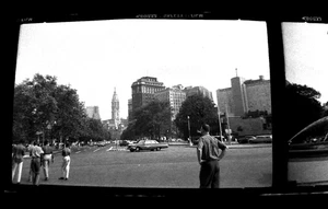 Philadelphia Pennsylvania City View Cityscape Vtg B&W Film Photograph Negative - Picture 1 of 2