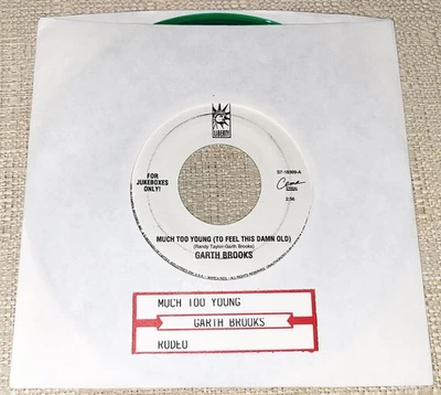 Garth Books Much Too Young-Rodeo 7" Jukebox Record w/Title Strip 45 RPM - Image 1 of 3