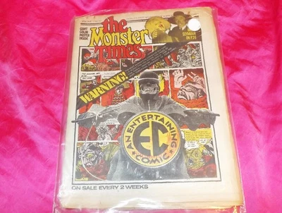 1972 THE MONSTER TIMES #10 All EC COMICS Issue w TALES FROM THE CRYPT #38 Poster - Image 1 of 3