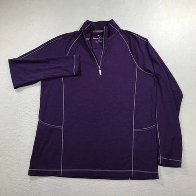 Pullover Tommy Bahama Para Hombre Pequeño Púrpura 1/4 Cremallera Tejido Manga Larga Mezcla de Lana Foto 1 de 4